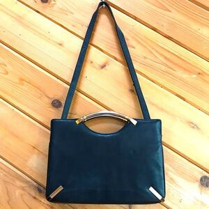 Vintage Meyer Black Leather Shoulder Bag